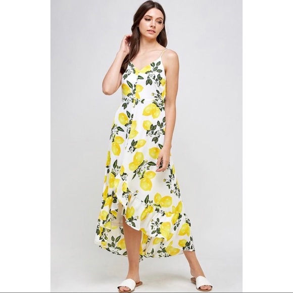 Lulus Dresses & Skirts - NWOT Lulu’s High-Low Lemon Maxi Dress